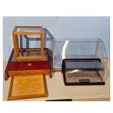 Several Display Cases - Wooden Cube and Acrylic Do