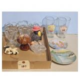 Assorted Glassware and Collectible Plates