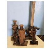 Vintage Cast Iron Screw Jacks Lot - Automotive Too