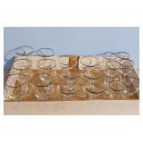 Set of 20+ Crystal Glasses with Silver Rim