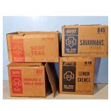 Vintage Girl Scout Cookies Boxes - Scot Teas, Sava