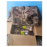 Fabric Lot - Curtains, Plaid Panels, and Clothing