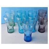 Set of 9 Coca-Cola Glasses Assorted Colors