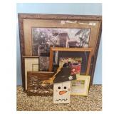 Framed Art Lot: Landscape, Fire Truck, Space & Flo