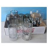 Lot of Assorted Glassware: Mugs, Shot Glasses, Cha
