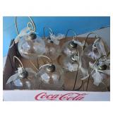 Set of 7 Vintage Etched Glass Christmas Ornaments