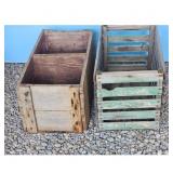 Vintage Wooden Crates Lot - Rustic Farmhouse Decor