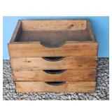 Vintage Wooden Stacking Storage Crates - Set of 4