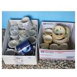 Lot of Ceramic Mugs and Bowls with Floral Design