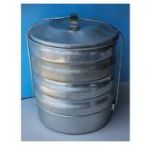 Vintage Aluminum Tiffin Carrier Lunch Box 5 Tier S