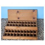 Vintage Wooden Multi-Compartment Storage Box with
