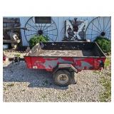 Used Red Utility Trailer with Single Axle