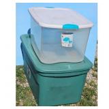Heavy Duty Storage Totes 2-Pack Clear & Green
