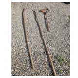 Vintage Farm Tool Lot - Pitchfork, Hoe, and Rake