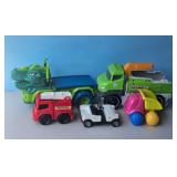 Matchbox Lot: Dinosaur Truck, Garbage Truck, Fire