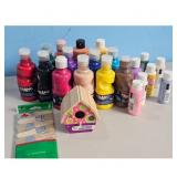 Prang Paint Set with Wooden Birdhouse and Brushes