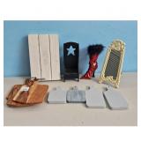 Decorative Lot: Miniature Chair, Boot, Mirror, and