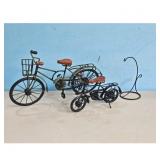 Vintage Metal Bicycle Decor with Display Stand