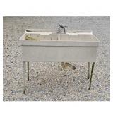 Vintage Double Basin Utility Sink with Faucet and
