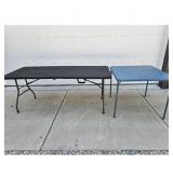 Lot of 2 Folding Tables - Black and Blue
