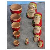Vintage Santa Claus Nesting Dolls Matryoshka Set