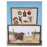 Farmhouse Style Wall Art Set - Cow and Goat Prints