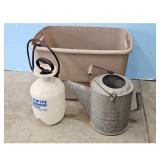 Chapin Sprayer and Galvanized Watering Can Lot