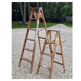 2 Wooden Step Ladders