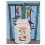 Fall Themed Mason Jar Sign and Bird Wall Decor Set