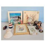 Seaside Treasures Decor Lot with Framed Art and Fi