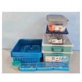 Blue Plastic Storage Baskets and Clear Craft Stora
