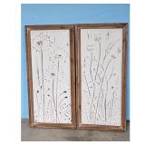Set of 2 Rustic Farmhouse Dandelion Wall Art Panel