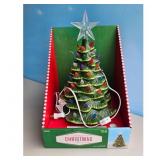 Vintage Lighted Ceramic Christmas Tree with Star T