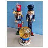 Vintage Nutcracker Figures and Musical Snow Globe