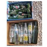 Lot of Vintage Diet 7UP and A&W Root Beer Glass Bo