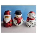 Christmas Luminaries Set of 3 Santa Snowman Polar