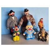 Vintage Clown Figurines Lot - 6 Pieces