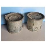 Vintage Galvanized Metal Bait/Minnow Trap Buckets