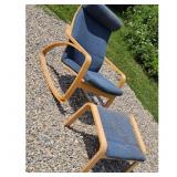 Vintage Bentwood Rocking Chair and Ottoman Set - B