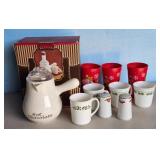 Hot Chocolate Pot Set with Mugs and Shakers