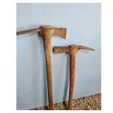 Vintage Pickaxe and Mattock Tool Set
