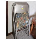 Set of 3 Vintage Floral Folding Chairs