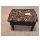 Vintage Storage Ottoman Footstool Floral Tapestry