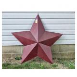 Large Red Metal Barn Star Decoration