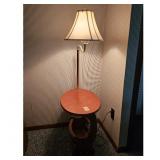 Vintage Floor Lamp with Side Table and Magazine Ra