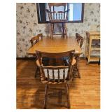 Solid Wood Dining Table with 6 Chairs
