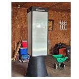 Vintage Display Case Pedestal Stand with Wheels