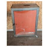 Vintage Metal Tool Cabinet Storage Box Red Door