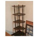 Vintage Wooden Corner Shelf Unit