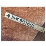 Vintage New Westville Street Sign with Arrow and N